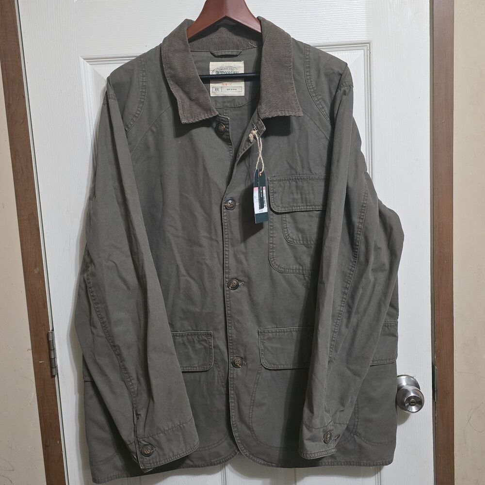 Outdoor Life Canvas Hunting Field Jacket Mens XXL Slim Fit Canteen Corduroy...